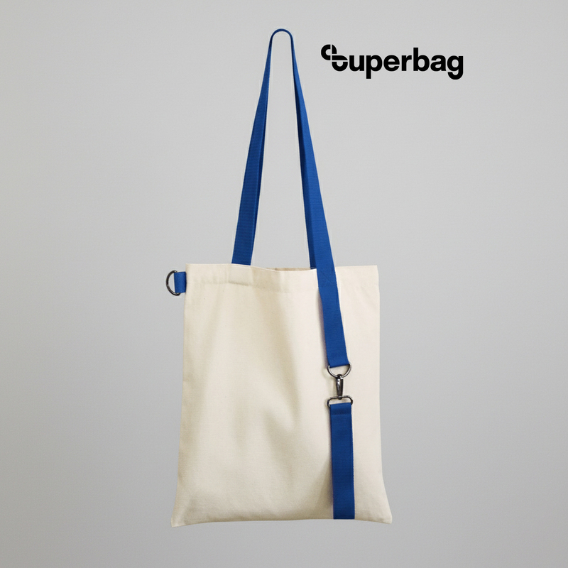 Шоппер Superbag с ремувкой 4sb (неокрашенный с синим) с логотипом