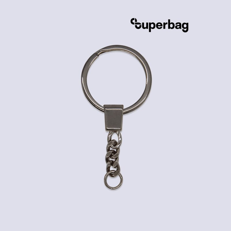 Кольцо с цепочкой Ring для обвеса, L=7см (чёрный никель) с логотипом