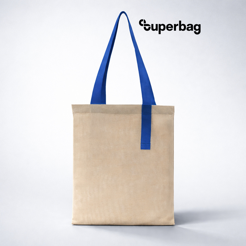 Шоппер Superbag Light, с внутренним креплением (полукольцо) (неокрашенный с синим) с логотипом