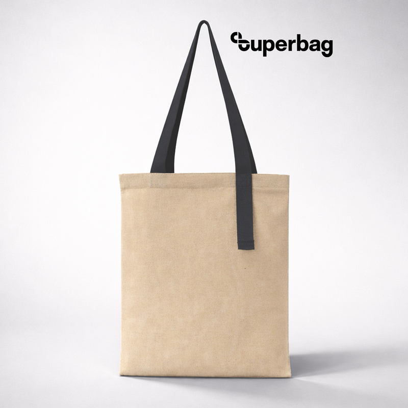 Шоппер Superbag Light, с внутренним креплением (полукольцо) (неокрашенный с серым) с логотипом