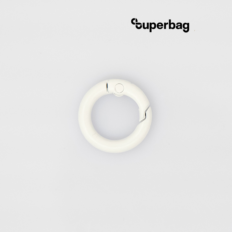 Карабин-кольцо Ring для обвеса, d=2см (белый) с логотипом