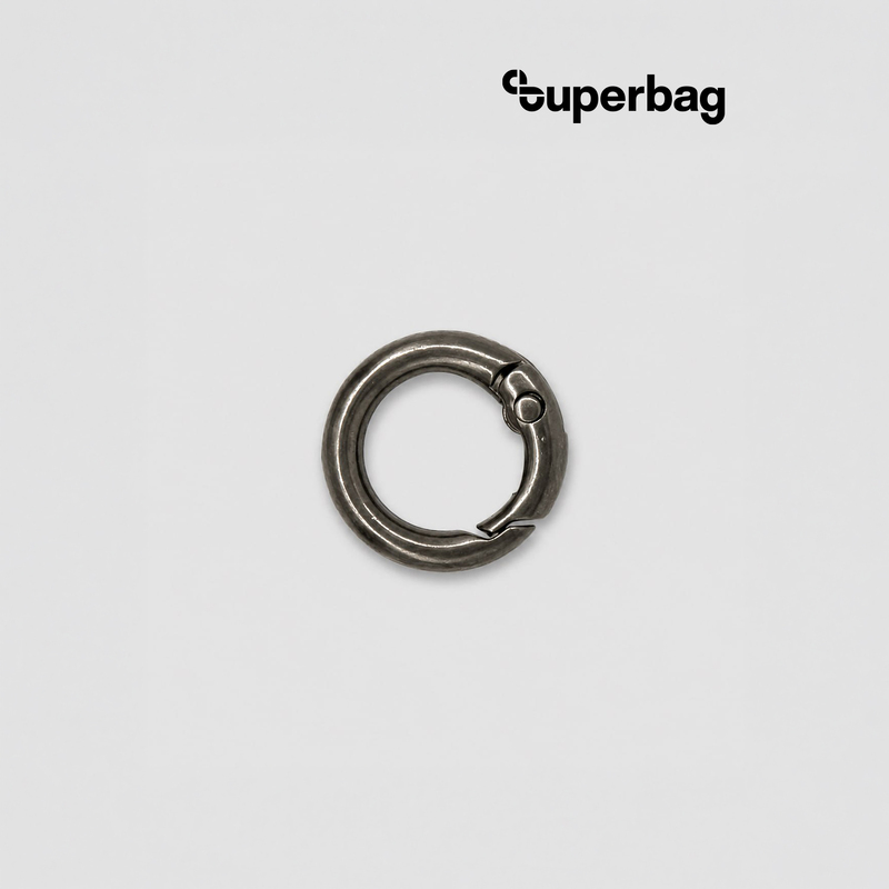 Карабин-кольцо Ring для обвеса, d=2см (чёрный никель) с логотипом