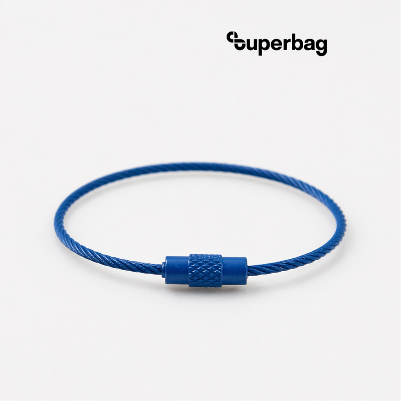 Тросик-кольцо Ring для обвеса, L=15см (синий) с логотипом