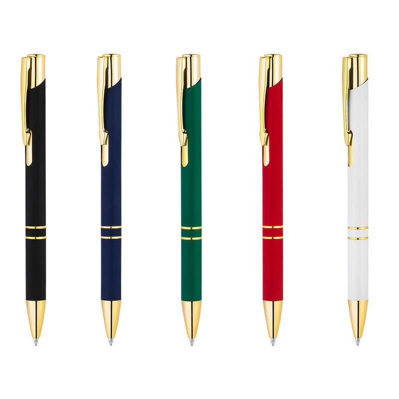Ручка KOSKO SOFT GOLD Белая 1029.07 с логотипом
