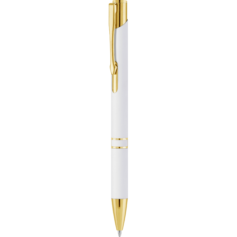 Ручка KOSKO SOFT GOLD Белая 1029.07 с логотипом