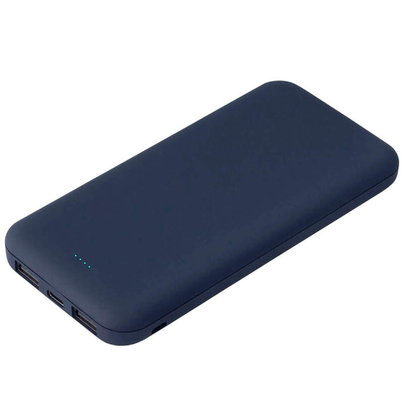 Внешний аккумулятор SIRIUS SOFT TYPE-C, 10000 мА·ч Синий 5047.01 с логотипом