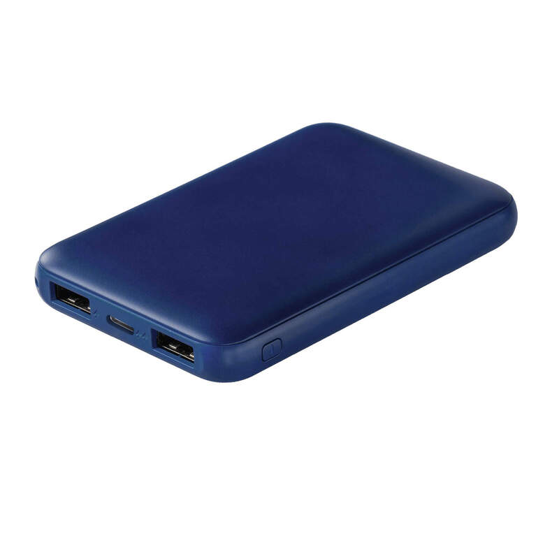 Внешний аккумулятор WOW TYPE-C, 5000 мА·ч Темно-синий Pantone 2756C 5060.14 с логотипом