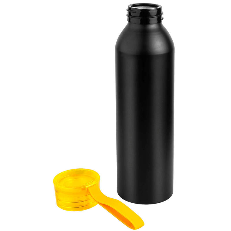 Бутылка для воды VIKING BLACK 650мл. Черная с желтой крышкой 6142.04 с логотипом