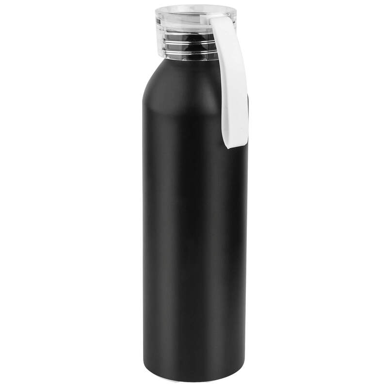 Бутылка для воды VIKING BLACK 650мл. Черная с белой крышкой 6142.07 с логотипом