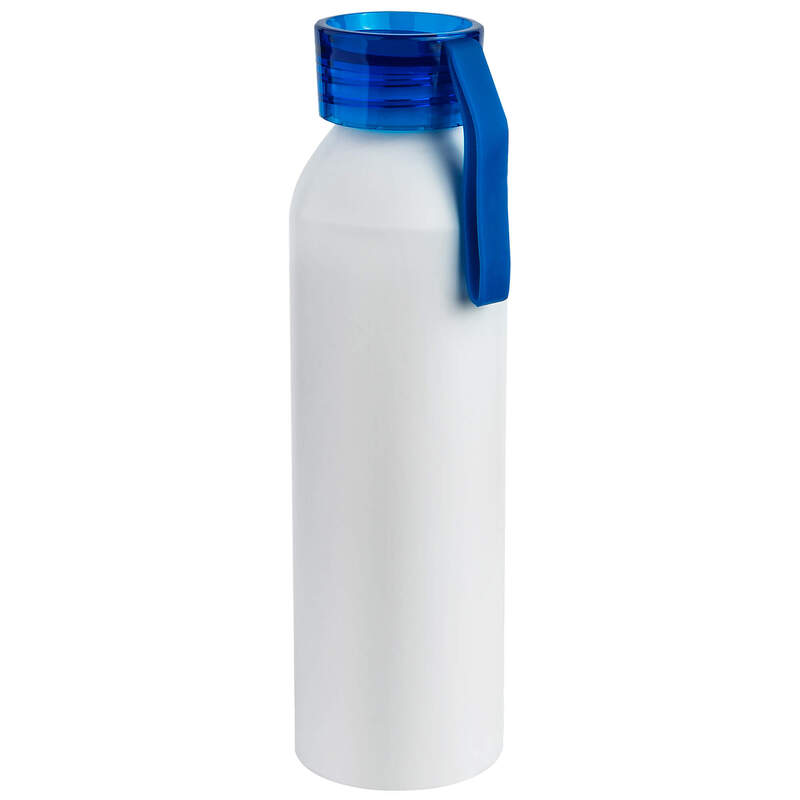 Бутылка для воды VIKING WHITE 650мл. Белая с синей крышкой 6143.01 с логотипом