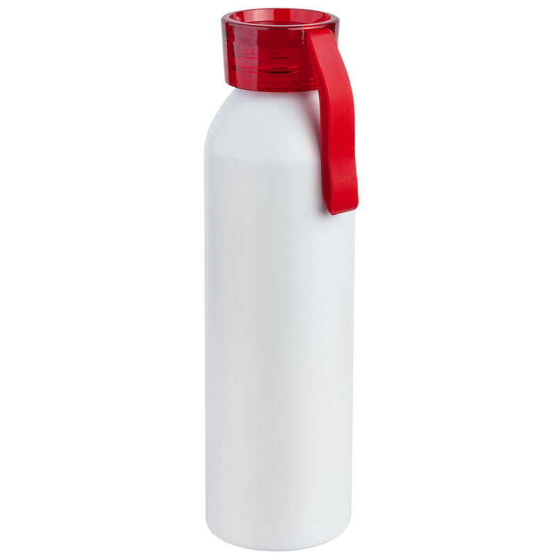 Бутылка для воды VIKING WHITE 650мл. Белая с красной крышкой 6143.03 с логотипом