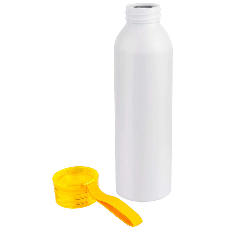 Бутылка для воды VIKING WHITE 650мл. Белая с желтой крышкой 6143.04 с логотипом
