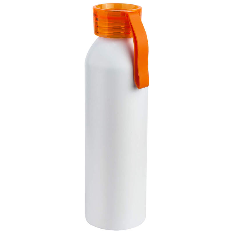 Бутылка для воды VIKING WHITE 650мл. Белая с оранжевой крышкой 6143.05 с логотипом