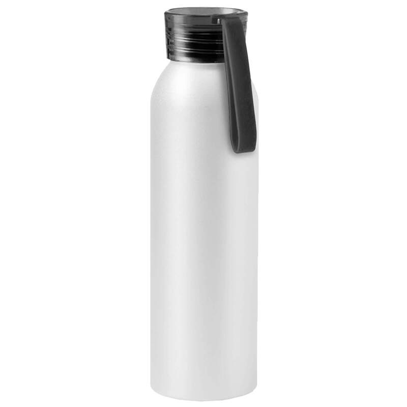 Бутылка для воды VIKING WHITE 650мл. Белая с черной крышкой 6143.08 с логотипом