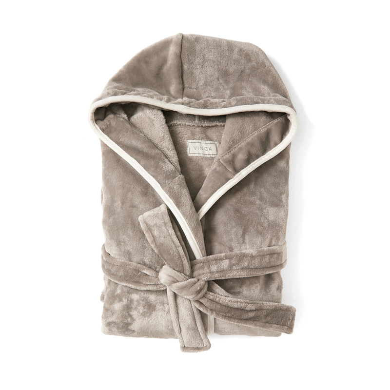 Банный халат VINGA Louis из rPET GRS, L-XL, унисекс, 350 г/м² с логотипом
