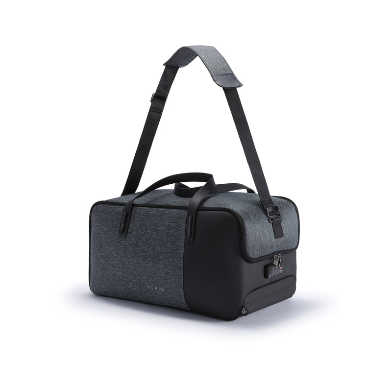 Дорожная сумка KORIN FlexPack Go 53х23х26 см, темно-серая с логотипом