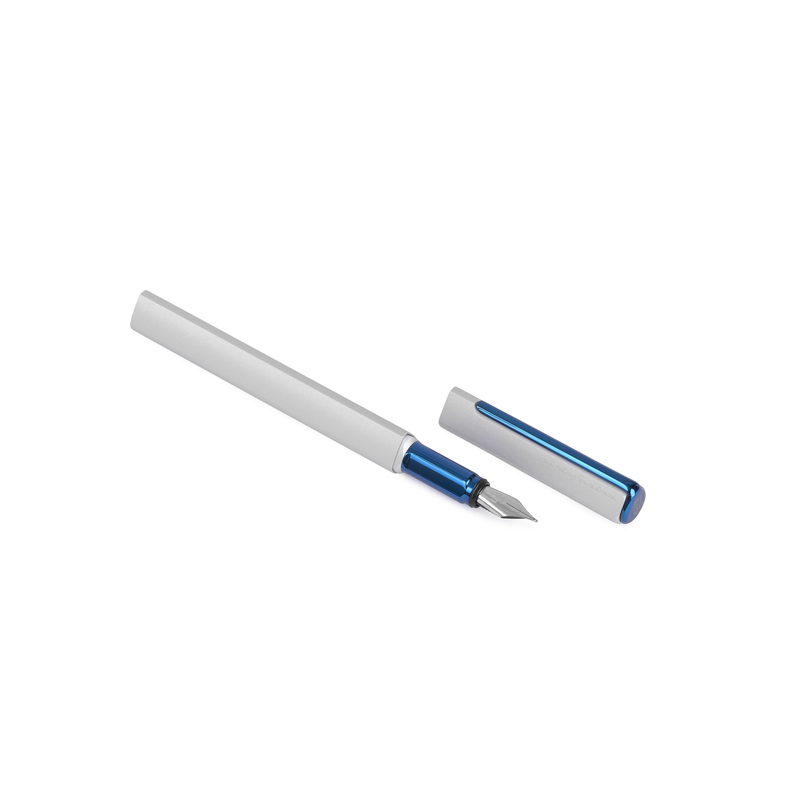Перьевая ручка PININFARINA PF One SILVER /BLUE с логотипом