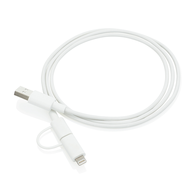 Кабель «2 в 1» с лицензированным MFi разъемом Apple Lightning с логотипом