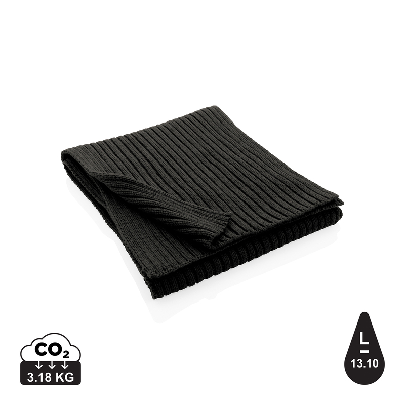 Вязаный шарф Impact из Polylana® AWARE™, 180x25 см с логотипом