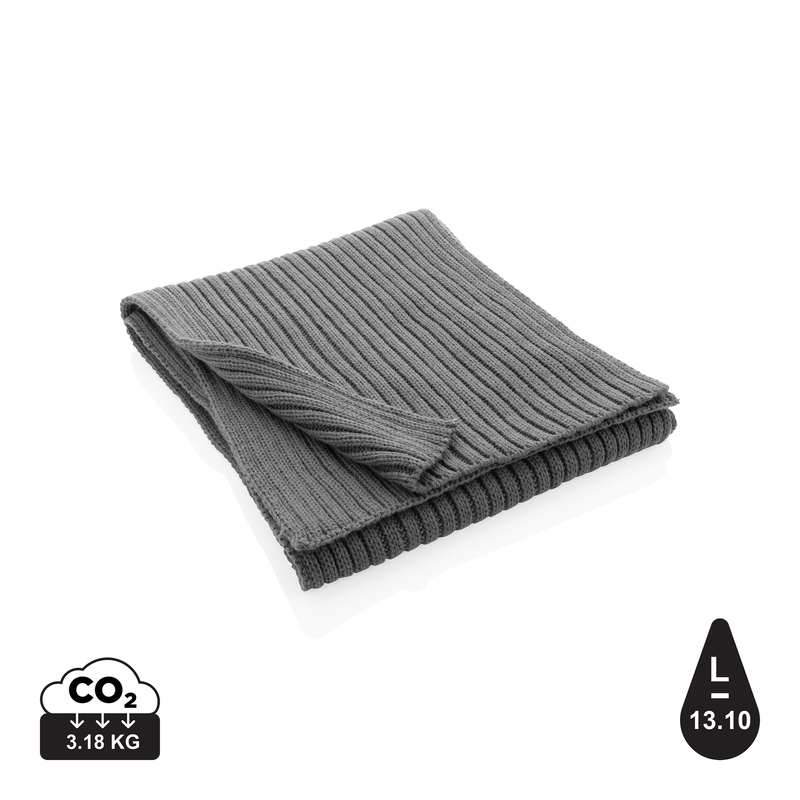 Вязаный шарф Impact из Polylana® AWARE™, 180x25 см с логотипом