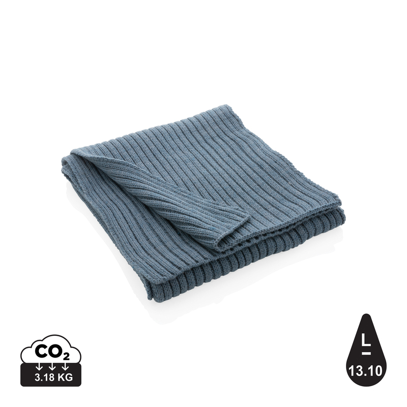Вязаный шарф Impact из Polylana® AWARE™, 180x25 см с логотипом