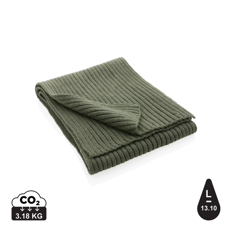 Вязаный шарф Impact из Polylana® AWARE™, 180x25 см с логотипом