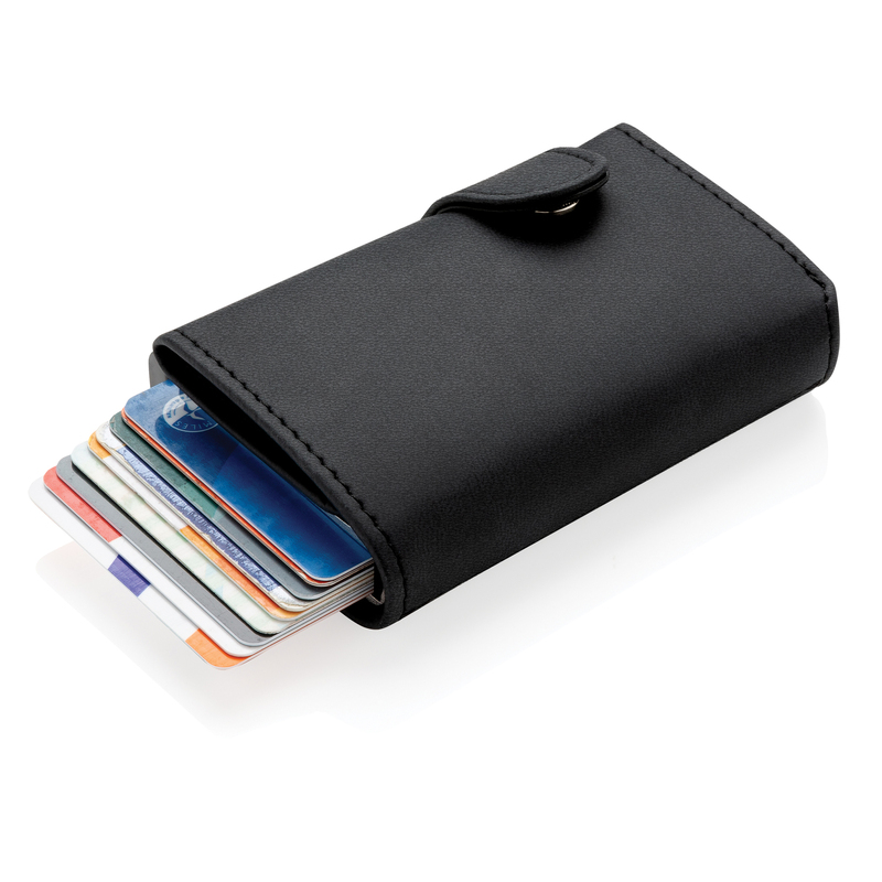 Алюминиевый картхолдер Standard с PU кошельком и защитой RFID с логотипом