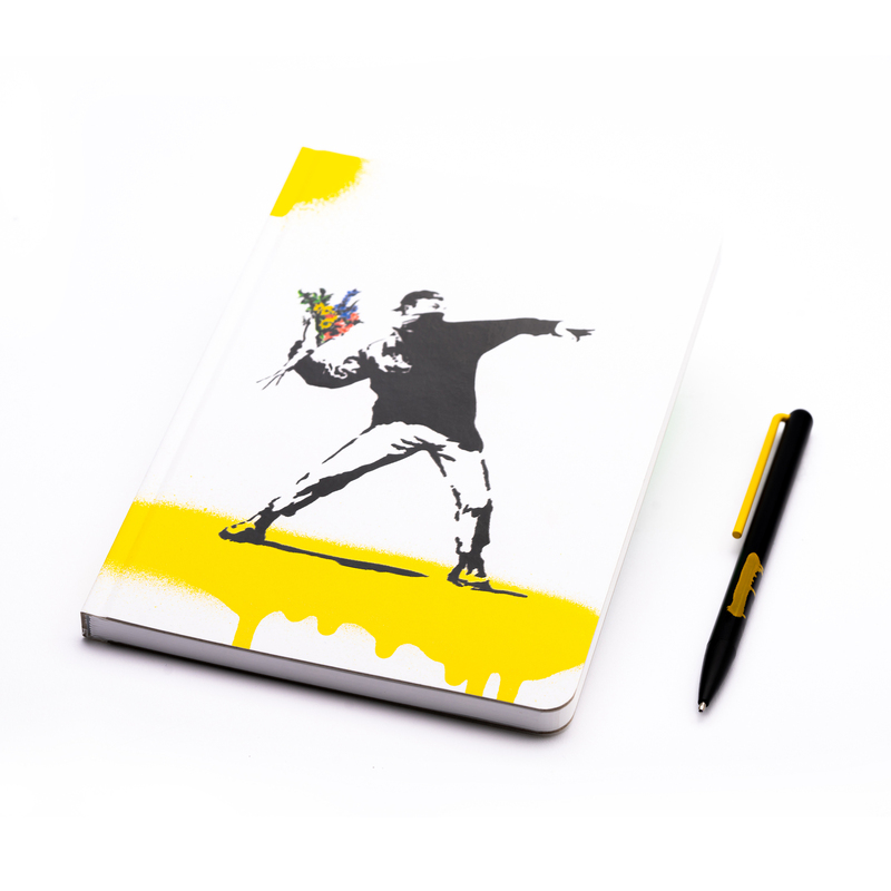 Набор Pininfarina Banksy Метатель цветов: шариковая ручка GrafeeX и блокнот линованный из каменной б с логотипом