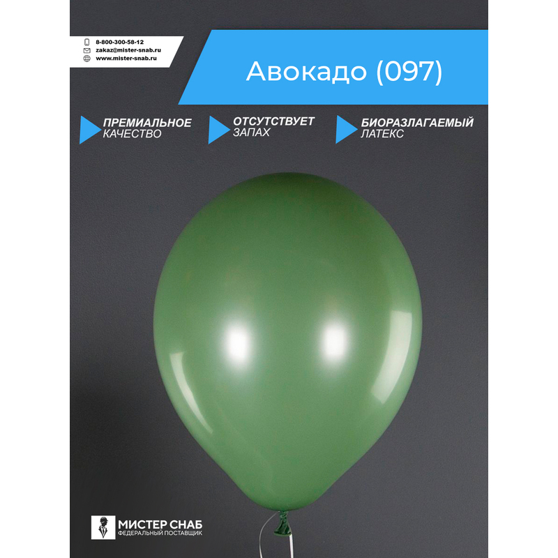 Шар, цвет Авокадо, с логотипом с логотипом