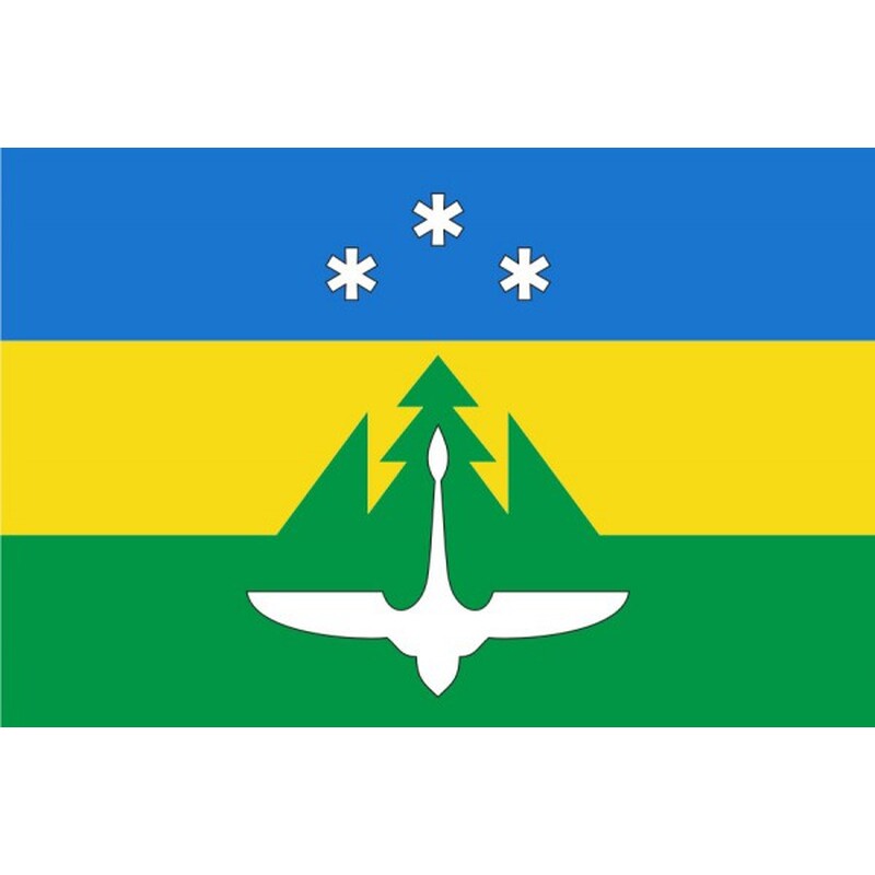 Флаг города Ханты-Мансийск с логотипом