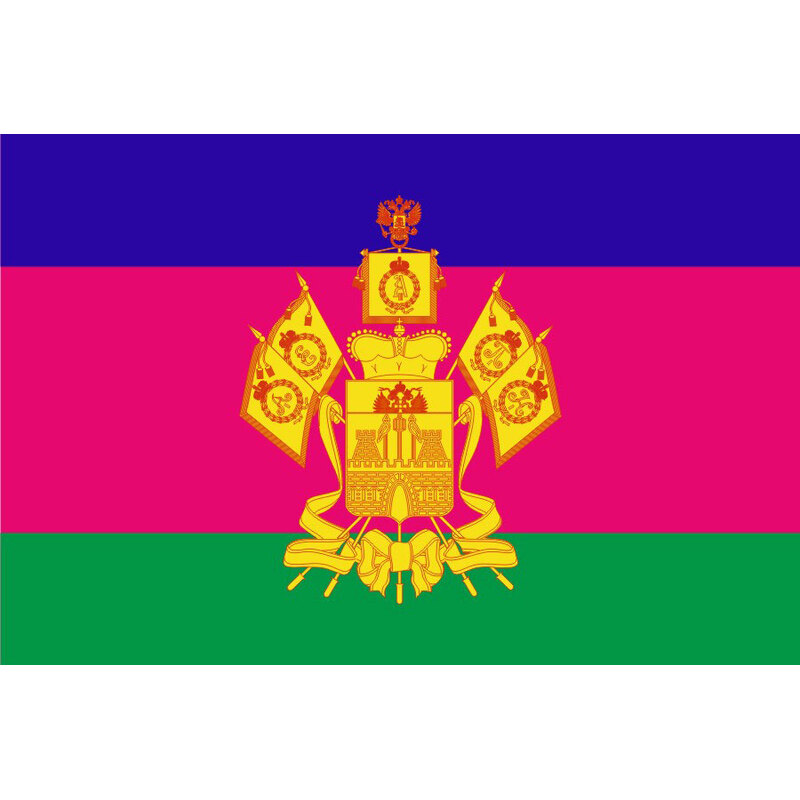 Флаг субъекта РФ Краснодарский край с логотипом