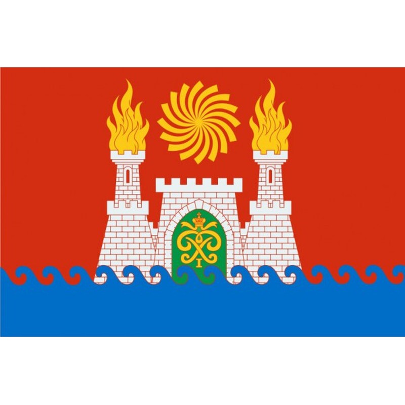Флаг города Махачкала с логотипом