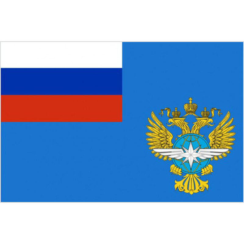 Флаг Министерства транспорта РФ с логотипом